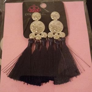 Blue tassel earrings